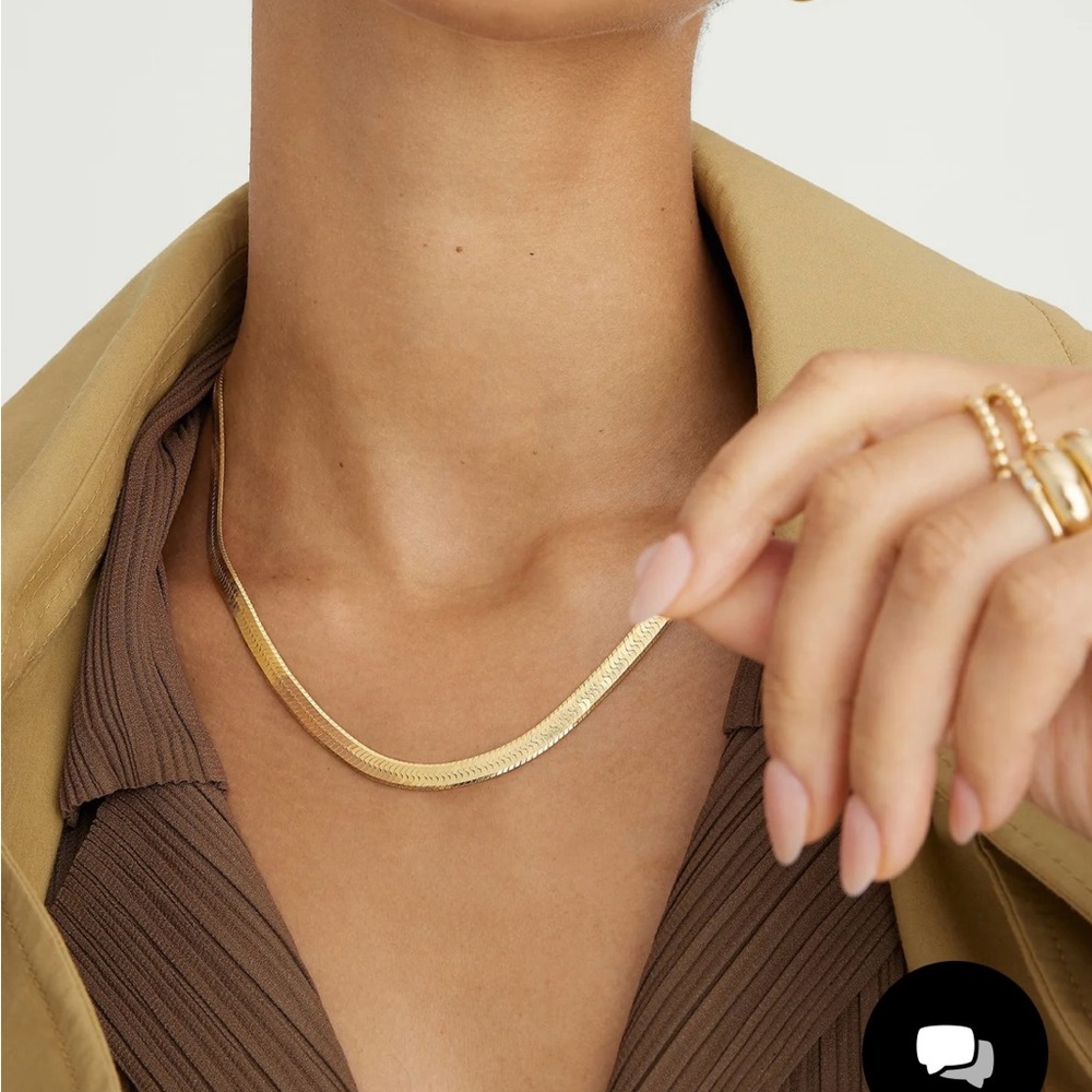 Mejuri Gold Herringbone Necklace